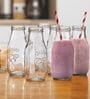(Set of 2) 300ml Glass Mason Jar Milk Bottle with Reusable Straw & Airtight Twist Lid (Assorted Colour)