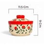 (Set of 2) 300ml Red Drape Ceramic Bowl with Lid