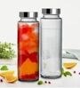 (Set of 2) 750ml Airtight Glass Water Bottle Stainless Steel Lid Food Grade Hydration Bottle