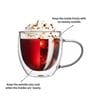 (Set of 2) 80ml Double Wall Insulated Heat-Resistant Glass Coffee Tumbler