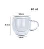 (Set of 2) 80ml Double Wall Insulated Heat-Resistant Glass Coffee Tumbler
