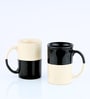 (Set Of 2) Animal Bone Ash Free Stoneware Black & White Coffee Tall Mugs