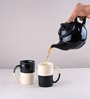 (Set Of 2) Animal Bone Ash Free Stoneware Black & White Coffee Tall Mugs