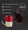 (Set Of 2) Animal Bone Ash Free Stoneware Red & White Tall Coffee Mugs