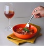 (Set Of 2) Black & Orange Stoneware Snack Bowl