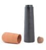 (Set Of 2) Black Terracota Straight Bottle With Tumbler