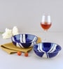 (Set Of 2) Blue Splash Snack Bowl (Black & White)