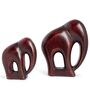 (Set Of 2) Brown Mango Wood Handcrafted Elephant Pair