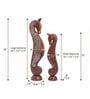 Set Of 2 Brown Wooden Seahorse Decor Pair
