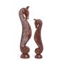 Set Of 2 Brown Wooden Seahorse Decor Pair