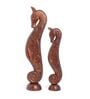 Set Of 2 Brown Wooden Seahorse Decor Pair