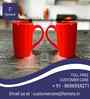 (Set of 2) Bubble 360 ml Ceramic Coffee Mug (Red)