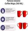 (Set of 2) Bubble 360 ml Ceramic Coffee Mug (Red)