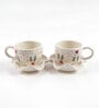 (Set of 2) Christmas Theme Ceramic Tea Cup & Saucer (Red & White)