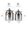 (Set of 2) Classic Collection 350ml & 500ml Stainless Steel Ghee Pot with Lid & Spoon