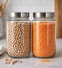 (Set of 2) Classic Collection See Through Lid Glass Storage Jars