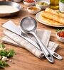 (Set of 2) DosaPro Collection Flat Base Easy Pour Stainless Steel Ladles