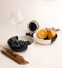 (Set Of 2) Fifty Fifty Stoneware Snack Bowl (Black & White)