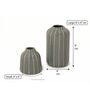 (Set Of 2) Grey Ceramic Striped Planter Pair