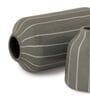 (Set Of 2) Grey Ceramic Striped Planter Pair