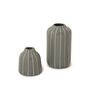 (Set Of 2) Grey Ceramic Striped Planter Pair