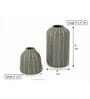(Set Of 2) Grey Ceramic Striped Planter Pair