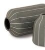 (Set Of 2) Grey Ceramic Striped Planter Pair