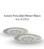 (Set of 2) Luxury Scratch & Chip Resistant Bone-Ash Free Porcelain Dinner Plate