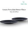 (Set of 2) Luxury Scratch & Chip Resistant Bone-Ash Free Porcelain Dinner Plate