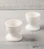 (Set of 2) Marble White Handmade Egg Cups