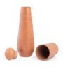 (Set Of 2) Mud Red Terracota Tapered  Bottle With Lid & Tumbler