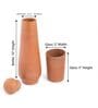 (Set Of 2) Mud Red Terracota Tapered  Bottle With Lid & Tumbler
