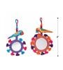(Set Of 2) Multicolor Thread Thread & Bead  Tassel Hanging With Mirror