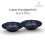 (Set of 2) Premium Scratch & Chip Resistant Porcelain Deep Plate