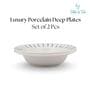 (Set of 2) Premium Scratch & Chip Resistant Porcelain Deep Plate