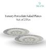 (Set of 2) Premium Scratch & Chip Resistant Porcelain Salad Plate