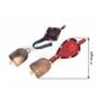 (Set Of 2) Red & Blue Metal Leather & Copper  Bells