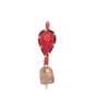 (Set Of 2) Red & Blue Metal Leather & Copper  Bells