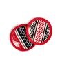 (Set Of 2) Red Cloth Toda Hand-Embroidered Round  Coasters