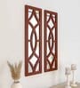 (Set of 2) Vintage Wooden Frame Decorative Wall Mirror Wall Art Decor