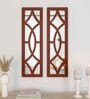 (Set of 2) Vintage Wooden Frame Decorative Wall Mirror Wall Art Decor