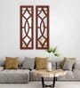 (Set of 2) Vintage Wooden Frame Decorative Wall Mirror Wall Art Decor