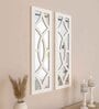 (Set of 2) Vintage Wooden Frame Decorative Wall Mirror Wall Art Decor