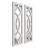 (Set of 2) Vintage Wooden Frame Decorative Wall Mirror Wall Art Decor