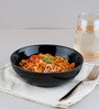 (Set Of 2) White & Black Stoneware Snack Bowl