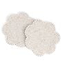 (Set Of 2) White Beaded Hand Coaster