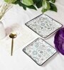 Bahar White & Blue Ceramic Floral (Set of 2)Appetizer Platter