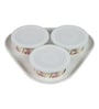 (Set of 3 ) 300ml Melamine Airtight Serving Bowl with Tray (White)