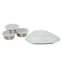 (Set of 3 ) 300ml Melamine Airtight Serving Bowl with Tray (White)
