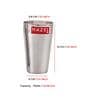 (Set of 3) 750ml Stainless Steel Plain Traditional Jumbo Lassi Glass